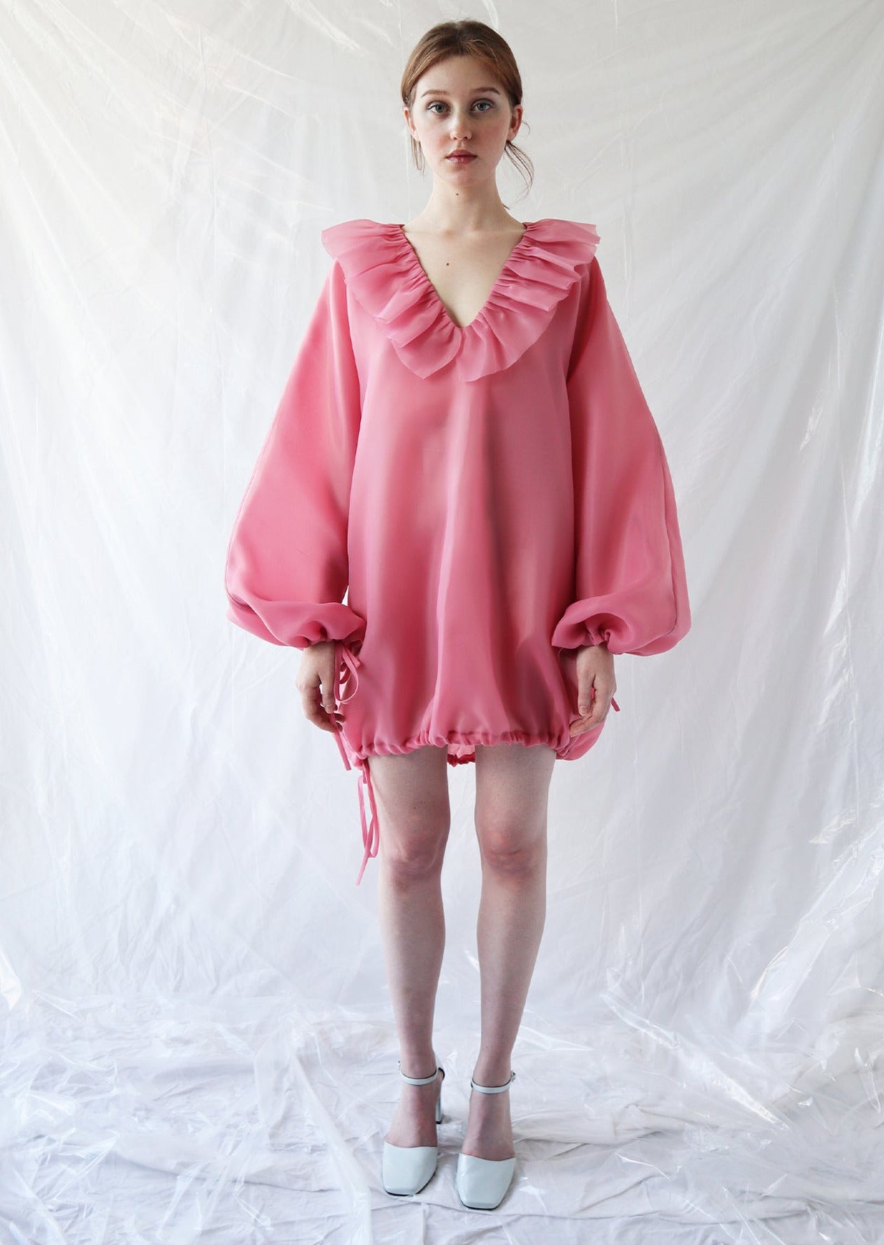 pink fish dress Elitara Elegant Minimalist Contrast Pink Fish Tail Hem Formal Gala Dress,Ribbed Fabric Trailing Wedding Event Birthday Party Festival Vacation Gown