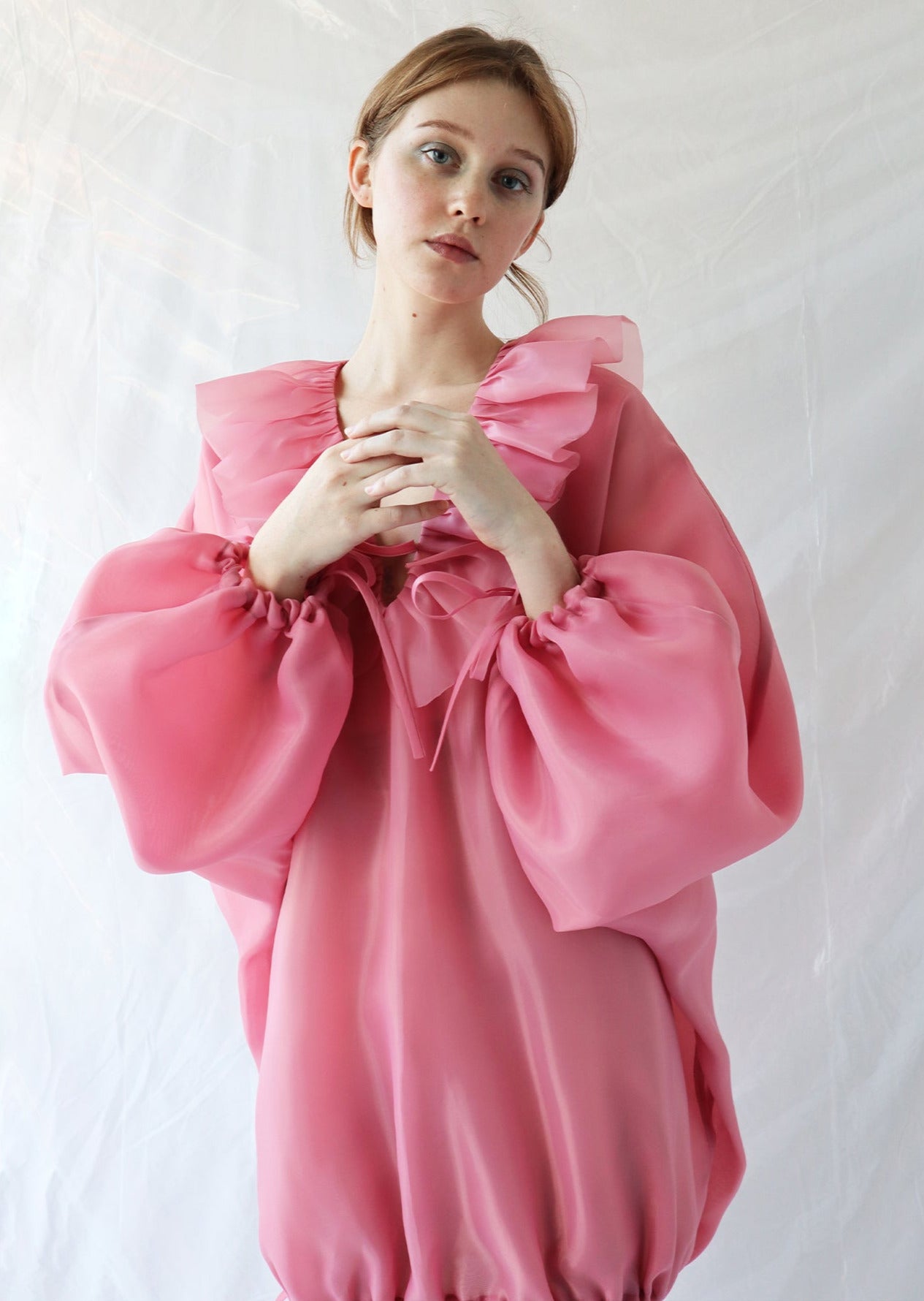 pink fish dress Onion pink fish-cut outfit with delicate embellishments and a draped  dupatta, exuding elegance., Designer: @aashiluthrastore , @aashi_luthra19  , Model: @ft.saesha , Makeup: @prashantsagaremakeovers