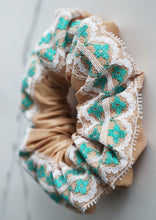 Load image into Gallery viewer, B&amp;Green Lace Scrunchie
